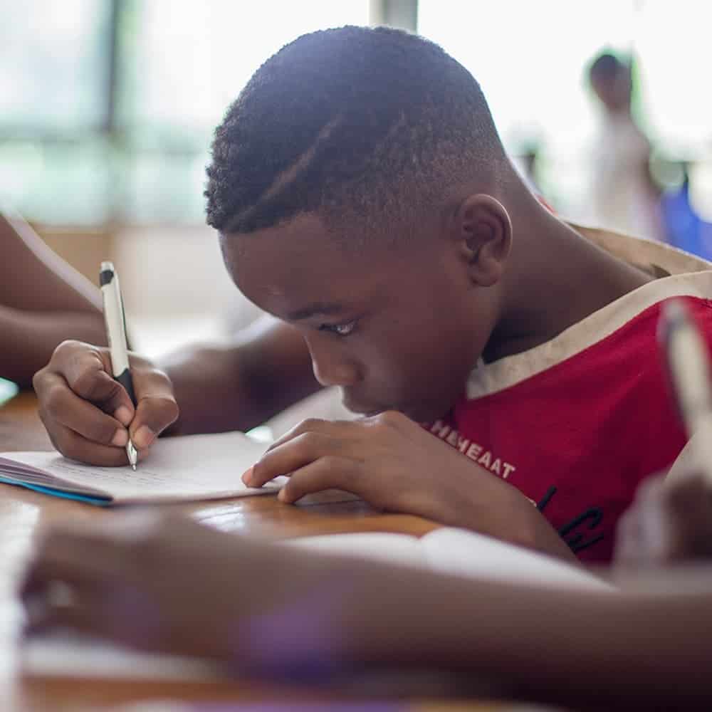 Boy writing