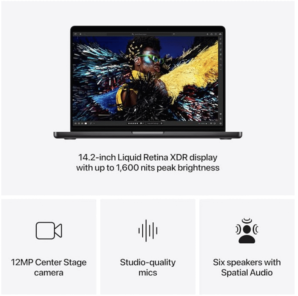 Apple 2024 MacBook Pro Laptop with M4 Pro chip with 12-core CPU and 16-core GPU: Built for Apple Intelligence, 14.2-inch Liquid Retina XDR Display, 24GB Unified Memory; 512GB SSD Storage; Space Black